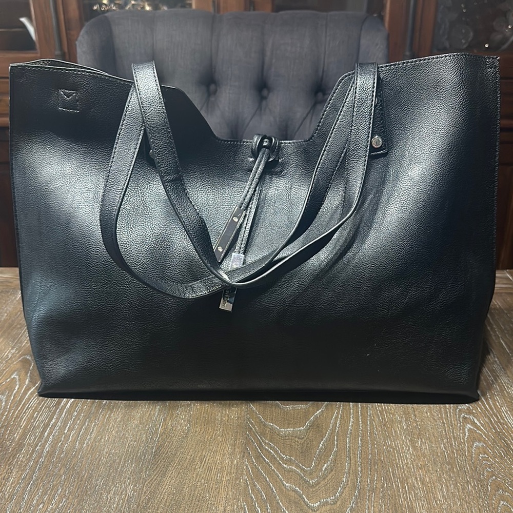 Calvin Klein Sleek Black Leather Tote